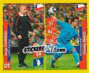 Sticker Jorge Sampaoli / Claudio Bravo - Brasil 2014. Edicion Extraordinaria de Jugadas 3D - Navarrete