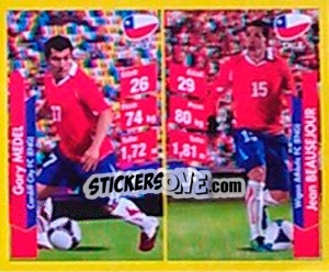 Sticker Gary Medel / Jean Beausejour - Brasil 2014. Edicion Extraordinaria de Jugadas 3D - Navarrete