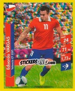 Figurina Eduardo Vargas - Brasil 2014. Edicion Extraordinaria de Jugadas 3D - Navarrete