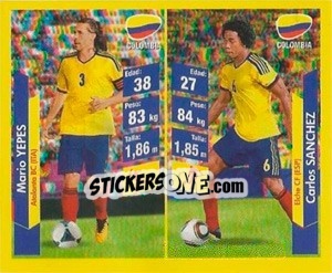 Cromo Mario Yepes / carlos Sanchez - Brasil 2014. Edicion Extraordinaria de Jugadas 3D - Navarrete