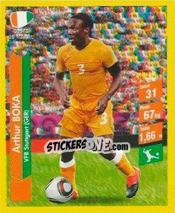 Sticker Arthur Boka - Brasil 2014. Edicion Extraordinaria de Jugadas 3D - Navarrete