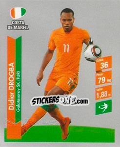 Sticker Didier Drogba - Brasil 2014. Edicion Extraordinaria de Jugadas 3D - Navarrete