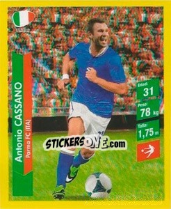 Sticker Antonio Cassano - Brasil 2014. Edicion Extraordinaria de Jugadas 3D - Navarrete