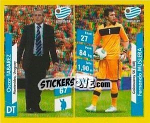 Sticker Oscar Tabarez / Fernando Muslera - Brasil 2014. Edicion Extraordinaria de Jugadas 3D - Navarrete