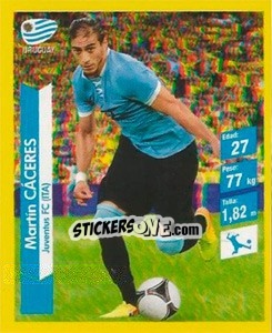 Cromo Martín Cáceres - Brasil 2014. Edicion Extraordinaria de Jugadas 3D - Navarrete