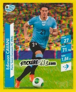 Sticker Edinson Cavani - Brasil 2014. Edicion Extraordinaria de Jugadas 3D n. 142 - Navarrete