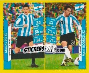 Sticker Marcos Rojo / Maxi Rodriguez - Brasil 2014. Edicion Extraordinaria de Jugadas 3D - Navarrete