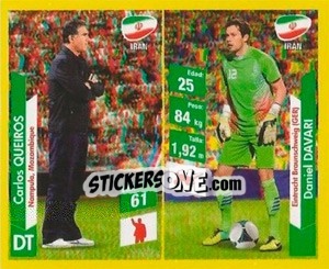 Sticker Carlos Queiroz / Daniel Davari - Brasil 2014. Edicion Extraordinaria de Jugadas 3D - Navarrete