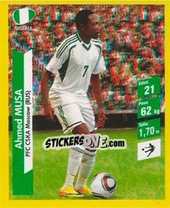 Sticker Ahmed Musa - Brasil 2014. Edicion Extraordinaria de Jugadas 3D - Navarrete