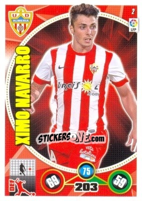 Sticker Ximo Navarro - Liga BBVA 2014-2015. Adrenalyn XL n. 2 - Panini