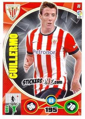 Cromo Guillermo - Liga BBVA 2014-2015. Adrenalyn XL n. 35 - Panini