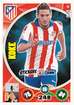 Sticker Koke - Liga BBVA 2014-2015. Adrenalyn XL n. 44 - Panini