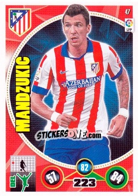 Sticker Mario Mandžukic - Liga BBVA 2014-2015. Adrenalyn XL n. 47 - Panini