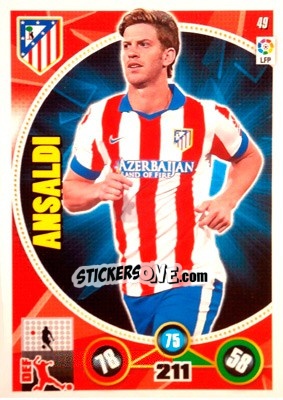Sticker Cristian Ansaldi - Liga BBVA 2014-2015. Adrenalyn XL n. 49 - Panini