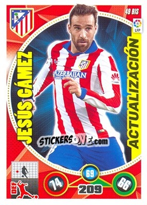 Sticker Jesús Gámez - Liga BBVA 2014-2015. Adrenalyn XL n. 49bis - Panini