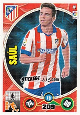 Sticker Saúl Ñíguez - Liga BBVA 2014-2015. Adrenalyn XL n. 50 - Panini
