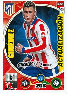 Sticker José Giménez - Liga BBVA 2014-2015. Adrenalyn XL n. 50bis - Panini