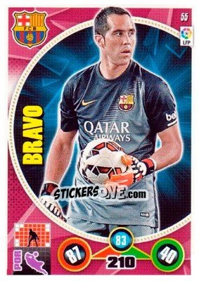 Sticker Claudio Bravo - Liga BBVA 2014-2015. Adrenalyn XL - Panini