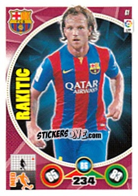 Sticker Ivan Rakitic - Liga BBVA 2014-2015. Adrenalyn XL n. 61 - Panini