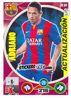 Sticker Adriano Correia - Liga BBVA 2014-2015. Adrenalyn XL n. 68bis - Panini