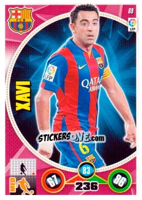 Sticker Xavi Hernández - Liga BBVA 2014-2015. Adrenalyn XL n. 69 - Panini