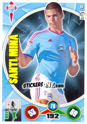 Sticker Santi Mina - Liga BBVA 2014-2015. Adrenalyn XL n. 90 - Panini