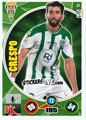 Sticker José Ángel Crespo - Liga BBVA 2014-2015. Adrenalyn XL n. 95 - Panini
