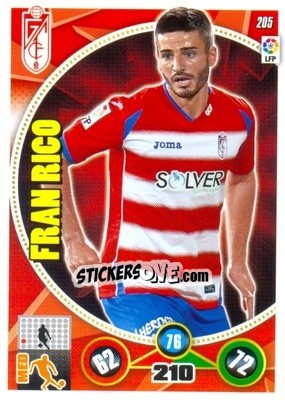 Sticker Fran Rico - Liga BBVA 2014-2015. Adrenalyn XL n. 205 - Panini