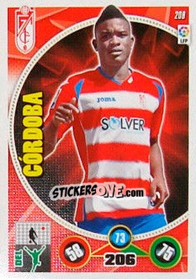 Sticker Jhon Córdoba - Liga BBVA 2014-2015. Adrenalyn XL n. 208 - Panini