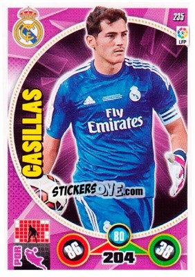 Sticker Iker Casillas - Liga BBVA 2014-2015. Adrenalyn XL n. 235 - Panini