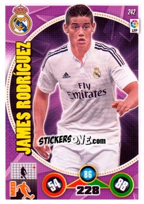 Sticker James Rodríguez - Liga BBVA 2014-2015. Adrenalyn XL n. 242 - Panini