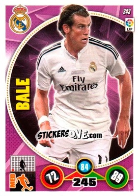 Sticker Gareth Bale - Liga BBVA 2014-2015. Adrenalyn XL n. 243 - Panini