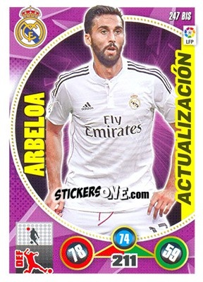 Sticker Alvaro Arbeloa - Liga BBVA 2014-2015. Adrenalyn XL n. 247bis - Panini