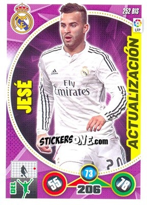 Sticker Jesé - Liga BBVA 2014-2015. Adrenalyn XL n. 252bis - Panini