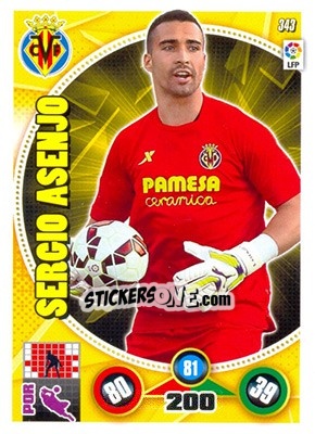 Sticker Sergio Asenjo - Liga BBVA 2014-2015. Adrenalyn XL n. 343 - Panini