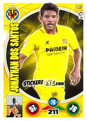 Sticker Jonathan dos Santos - Liga BBVA 2014-2015. Adrenalyn XL n. 357 - Panini