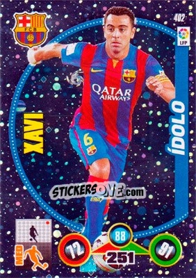 Sticker Xavi Hernández - Liga BBVA 2014-2015. Adrenalyn XL n. 402 - Panini