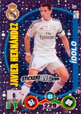 Sticker Javier Hernandez - Liga BBVA 2014-2015. Adrenalyn XL n. 422 - Panini