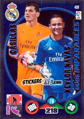 Sticker Iker Casillas / Keylor Navas - Liga BBVA 2014-2015. Adrenalyn XL n. 435 - Panini