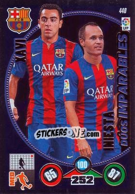 Sticker Xavi Hernández / Andrés Iniesta - Liga BBVA 2014-2015. Adrenalyn XL n. 440 - Panini
