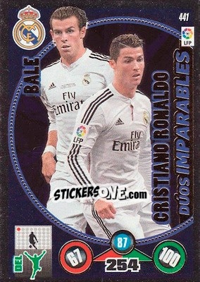 Sticker Gareth Bale / Cristiano Ronaldo - Liga BBVA 2014-2015. Adrenalyn XL - Panini