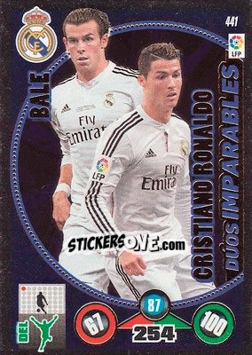 Sticker Gareth Bale / Cristiano Ronaldo - Liga BBVA 2014-2015. Adrenalyn XL n. 441 - Panini