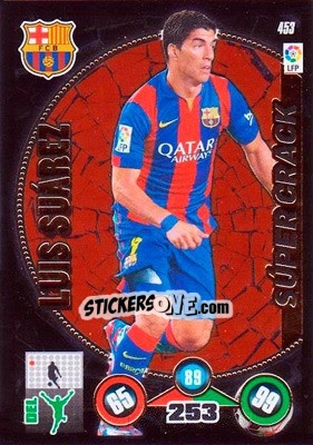 Sticker Luis Suárez - Liga BBVA 2014-2015. Adrenalyn XL n. 453 - Panini