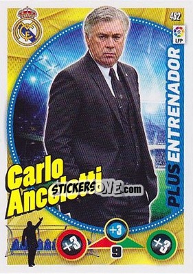 Sticker Carlo Ancelotti - Liga BBVA 2014-2015. Adrenalyn XL n. 482 - Panini
