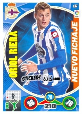 Cromo Oriol Riera - Liga BBVA 2014-2015. Adrenalyn XL n. 497 - Panini