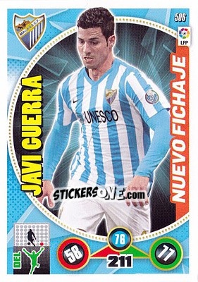Sticker Javi Guerra - Liga BBVA 2014-2015. Adrenalyn XL n. 506 - Panini