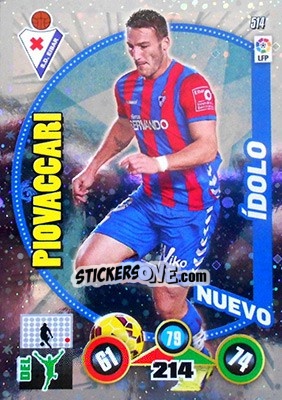 Sticker Piovaccari - Liga BBVA 2014-2015. Adrenalyn XL n. 514 - Panini