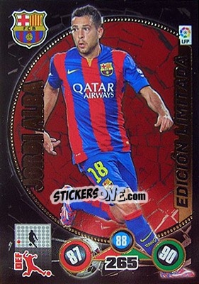 Sticker Jordi Alba - Liga BBVA 2014-2015. Adrenalyn XL - Panini