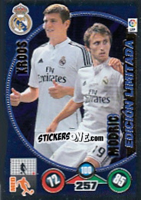 Sticker Toni Kroos / Luka Modric - Liga BBVA 2014-2015. Adrenalyn XL n. LE-TKLM - Panini