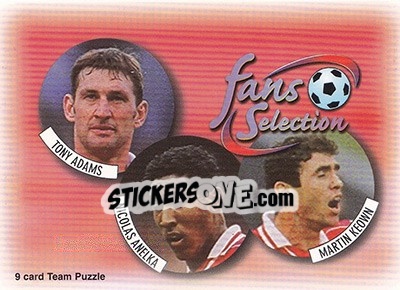 Sticker Tony Adams / Nicolas Anelka / Martin Keown - Arsenal Fans' Selection 1997-1998 - Futera
